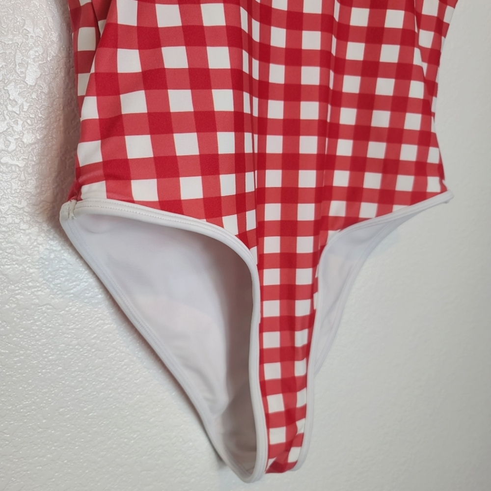 Lovers + Friends Good Times Gingham Red One Piece Swimsuit - Picture 8 of 13